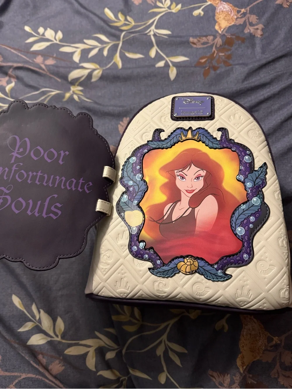 Loungefly White Ursula Mini Backpack with Purple Accents